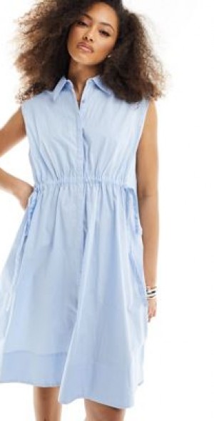french connection light blue dress French Connection Women's Scoop-Neck Mini Dress - Poolside Blue