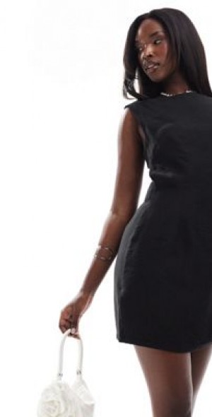 princess polly baby blue dress Embellished open-back minidress in black - Saint Laurent main image 0