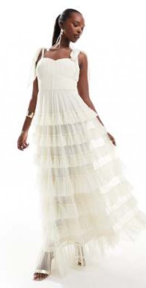 midi dress with lace trim Berry Lace Midi Dress– Teuta Matoshi main image 1
