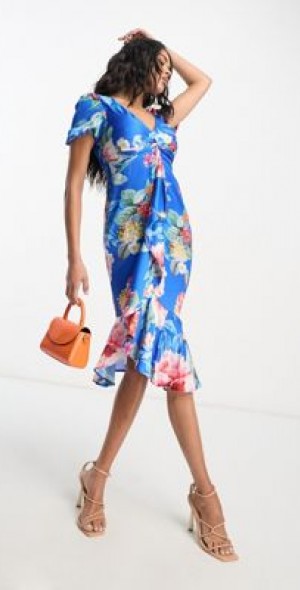 penelope midi dress Penelope Dress in Black Floral