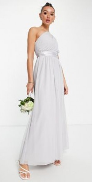 slim fit dress slacks Grey Embellished High Neck Maxi Dress main image 0