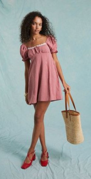 strapless open back dress Sunday Siblings - Stars Align Dress / Pink+Red main image 0