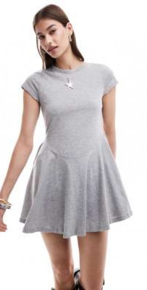 floral dresses knee length Plus Size Floral Short Sleeve Knee Length Dress Beige 2X -White Mark main image 0