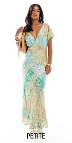 knee length dresses for ladies Rust-Darling Flutter Sleeve Cut Out Satin Maxi Dress – Tabu Knits Boutique main image 1