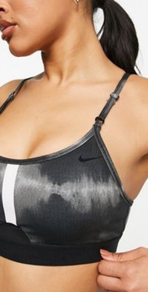 Nike Training - Dri-FIT Indy tie-dye bra in black