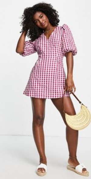 Nobody's Child - Demi mini dress in pink check