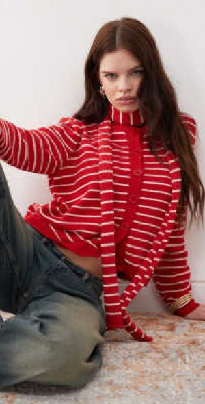 Vintage Strip Knit Cardigan main image 0