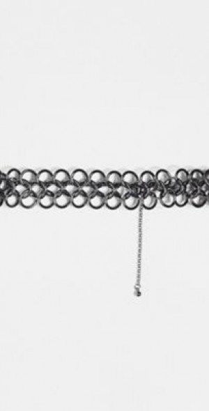 Reclaimed Vintage unisex metal tattoo choker necklace in black