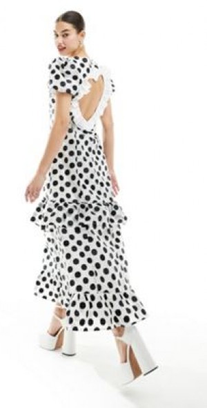knee length dresses for ladies Dream Cabaret Floral Midi Dress Carmin Red / M+ main image 0