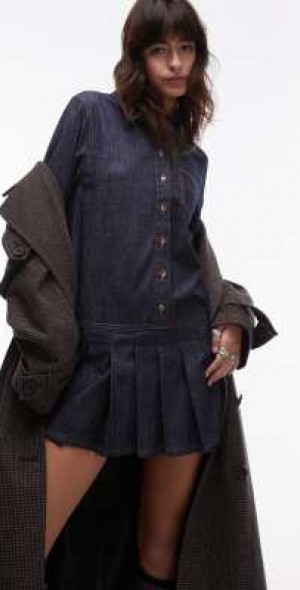 drop-waist pleated mini dress Edikted Womens Pleated Drop Waist Mini Dress