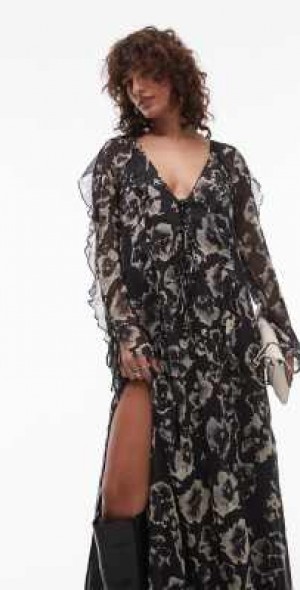 dress off shoulder long sleeve Marisa Off-Shoulder Long Sleeve Lace Gown