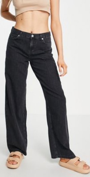Topshop low-rise Baggy jeans in washed black