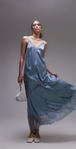 knee length dresses for ladies TOPSHOP Unique Stunning Grey Dress with Tailored Lace Arms, Size UK10 –  FADVault main image 0