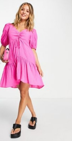 pink ruffle dress topshop Topshop grown on ruffle sleeve occasion maxi dress in blurred pink floral