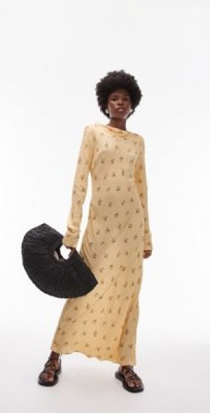 dress light yellow See The Light Yellow Eyelet Midi Dress  Shop the Mint