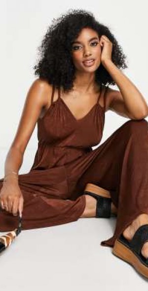 topshop brown dress Marguerite Halter Maxi Dress | Brown Polka Dot | Womens main image 1