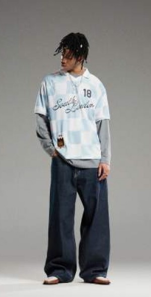 Weekday Astro Unisex low rise loose fit baggy jeans in blue