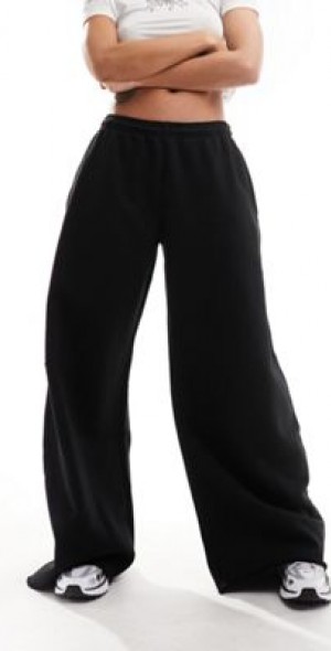 Weekday Tiana wide leg sweatpants in black