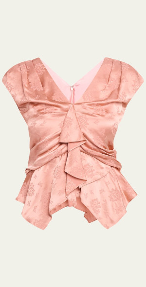 【美品】3.1 Phillip Lim 半袖トップス(春夏) 3.1 Phillip Lim - Floral Silk Draped Top