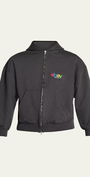 Balenciaga x Men's Washed Terry Zip Hoodie