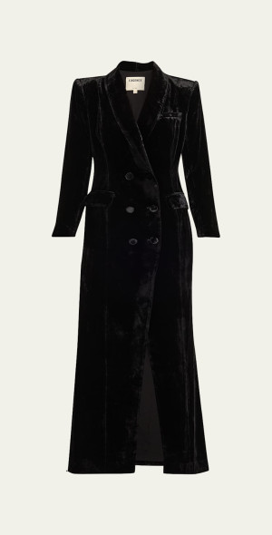 L'Agence - Stormi Velvet Tuxedo Maxi Dress