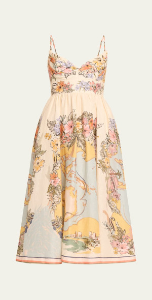 knee length dresses for ladies Tallow halter midi dress ZIMMERMANN Nero main image 1