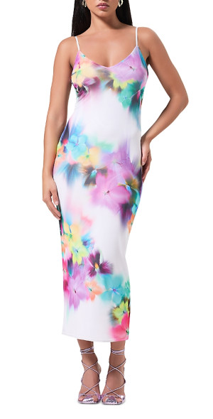 afrm amina sleeveless midi dress AFRM Amina Mesh Slip Midi Dress Cherry Mint ( S )