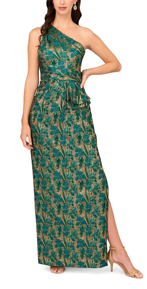 Aidan Mattox - Jacquard One Shoulder Sheath Gown