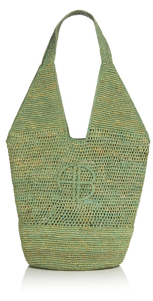 Anine Bing Leah Large Logo Crochet Hobo Bag