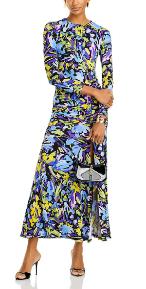 aqua high slit maxi dress Little Bling