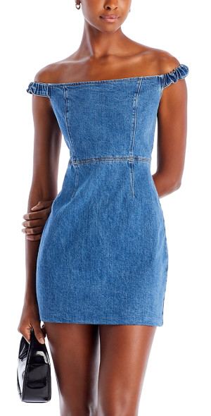 Off-shoulder Denim Dress main image 1