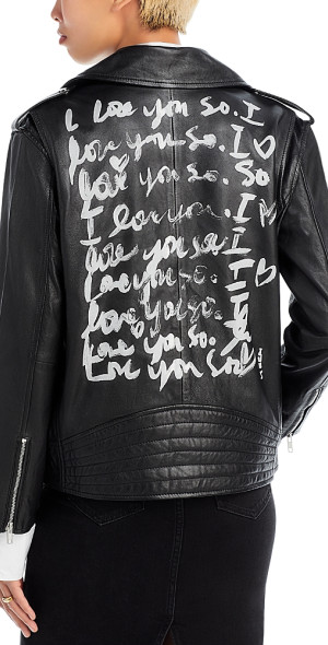 Aqua - X Kerri Rosenthal Leather Moto Jacket