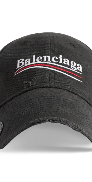 Balenciaga Political L キャップ 帽子 デストロイ Political Campaign Distressed Cap Sapphire Blue | The Webster