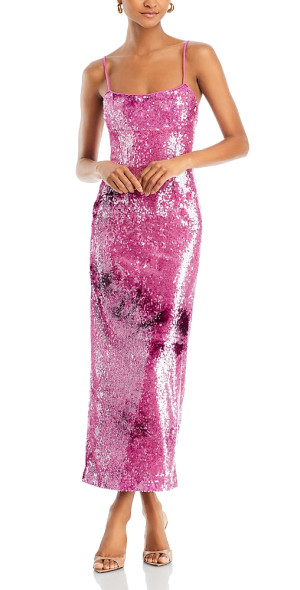 bardot infinite sequin maxi dress Bardot Structured Sequin Maxi Dress Gold