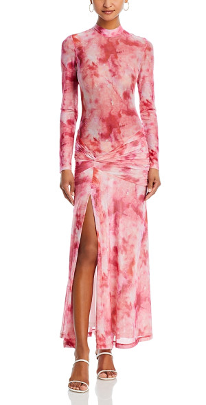 chinese dress ladies Bardot Lea Mesh Midi in Light Pink – TrenLend