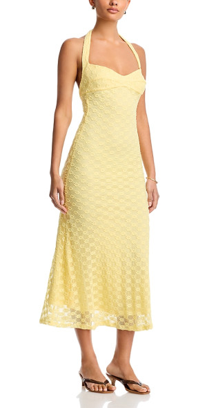 white maxi dress with slits on both sides White Boho Lace Maxi Beach Wedding Dress Medium