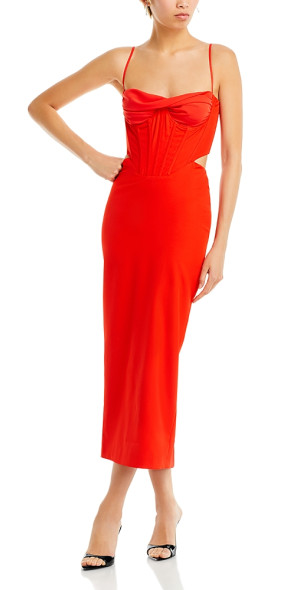 Bardot Martini Cutout Corset Midi Dress