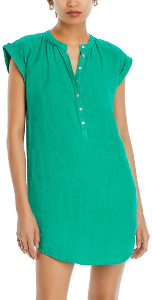 chinese dress ladies Sev Linen Cap-Sleeve Midi Dress