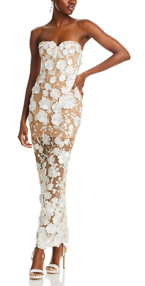 women's white maxi dress with sleeves Baltic Born Womens Olivia Maxi Dress | White