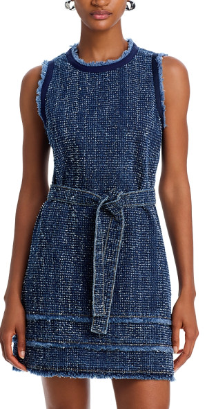 denim dress bloomingdales ba&sh Vayea Ruffle Sleeve Denim Midi Dress