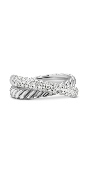 David Yurman Crossover Two Row Ring in Sterling Silver with