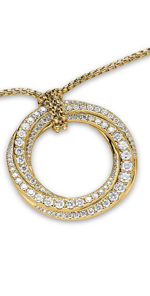 David Yurman Pave Crossover Pendant Necklace in 18K Yellow Gold