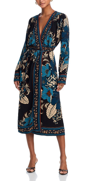 farm rio black chenille flowers midi dress Women's Black And Gold Mini Dress main image 0
