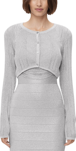 Cardigan Mohair et Mérinos Brodé Main Luna - Collection Femme - Bleu