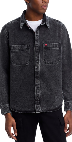 HUGO Camicia Denim Uomo Taglio Oversize Con Tasche Applicate - Jeans Casual Chic