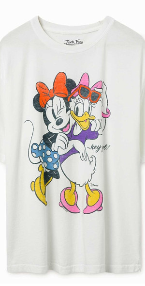 Junk Food Clothing - Women's Minnie and Daisy Hey Girl Oversized Tee