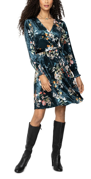 Leota Women's Floral Wrap Dress Brown Size Medium main image 0