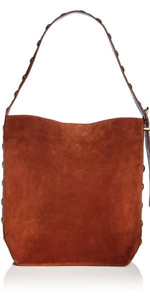 Madewell The Essentials Studded Suede Bucket Tote