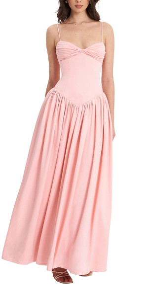 Miss Circle - Najwa Ruched Breast Drop Waist Maxi Dress