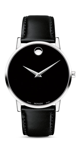 Movado Men's Swiss Museum Classic Black Leather Strap Watch 40mm